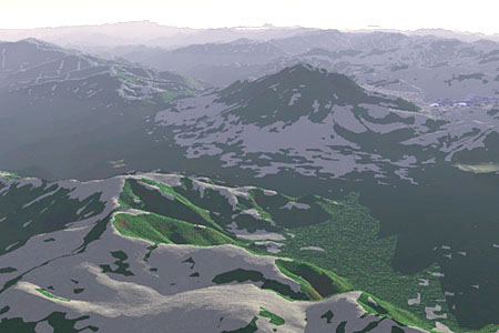 ＣＧ（Ｎｏ．１０）：岳ケ倉山上空から見た尾瀬の山々
